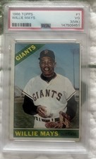 1966 Topps #1 Willie Mays  PSA rated 3 Very Good       San Francisco Giants  HOF