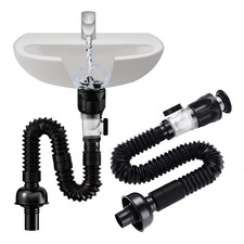 Bathroom Sink Drain Kit with Flexible P-Trap Pipe Bathroom Sink Drain Pipe