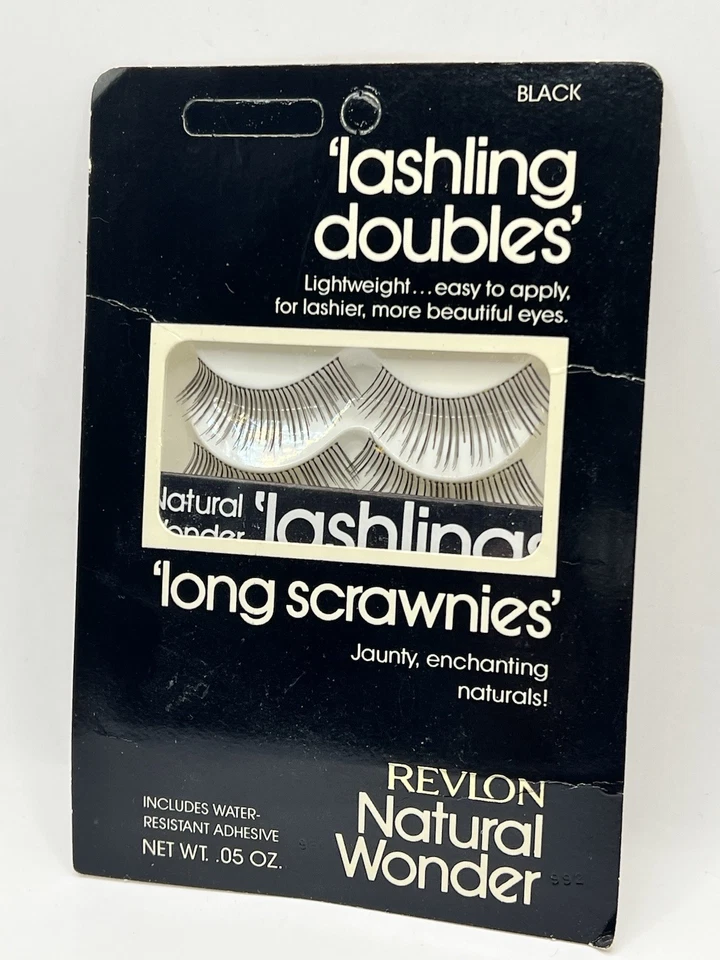 REVLON Natural Wonder Lashling Doubles LONG SCRAWNIES Black False Eyelashes NOS - Image 2 of 4