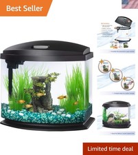 LED MiniBow Small Aquarium Fish Tank Kit with SmartClean Technology, Black, 5...