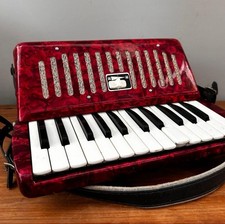 YAMAHA S-25 Accordion Red 25 Keys Vintage Tested Working Japan No Case Rare