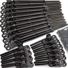 Black Cable Railing Hardware Kit, for 1/8 Cable Railing System for Wood Posts, S