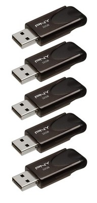 PNY 32GB Attaché 4 USB 2.0 Flash Drive, Black, (Pack of 5)