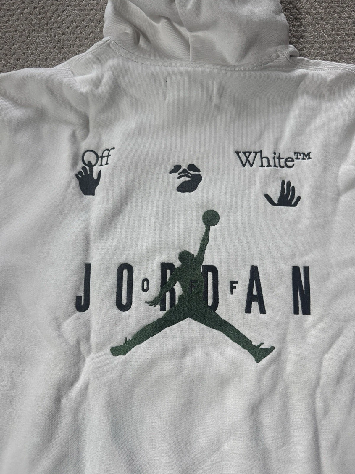 OFF WHITE Felpa con cappuccio Nike X Air Jordan Off White Sail White taglia Large