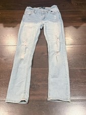 Levi's Boyfriend Distressed Jeans Size 8 Regular Women's Light Wash Blue