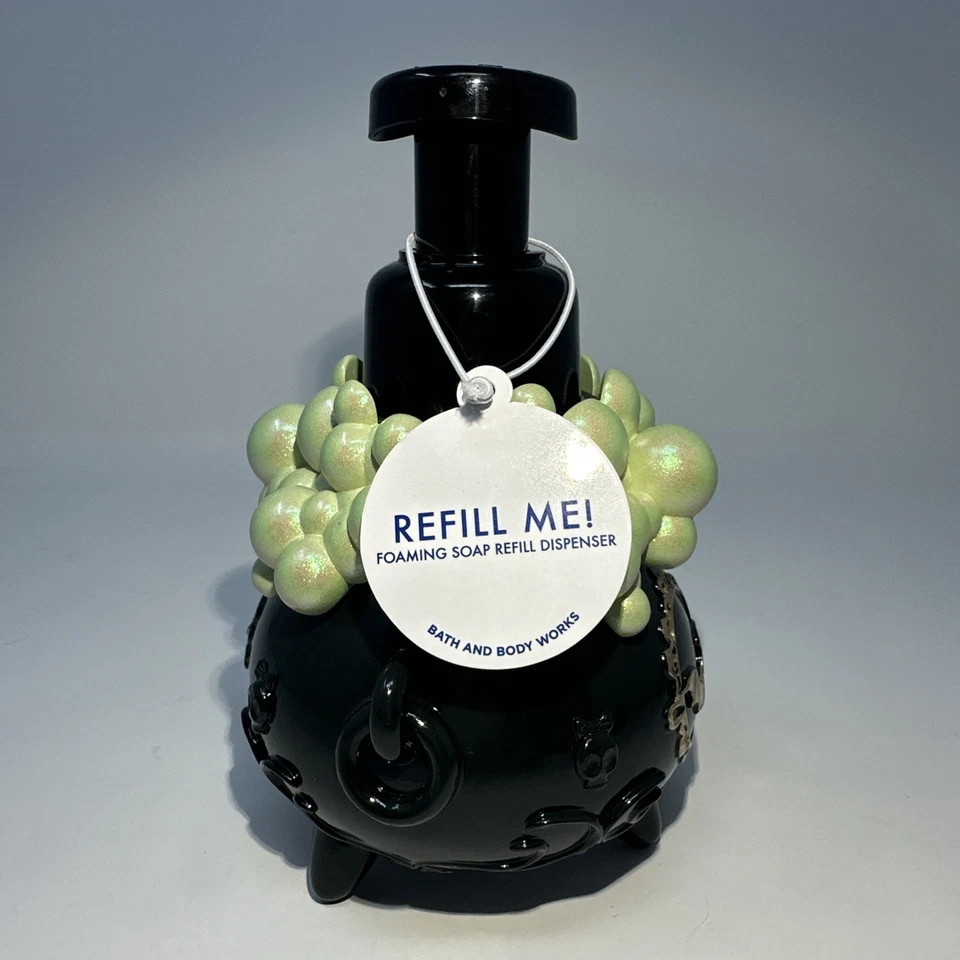 NUEVO Dispensador de jabón de manos espuma murciélago caldero negro Halloween Bath & Body Works Foto 3 de 4