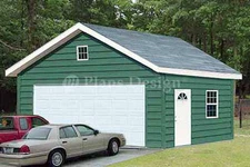 20 x 24 Two Car Garage Plans / Workshop Shade Building Blueprints, Design #52024