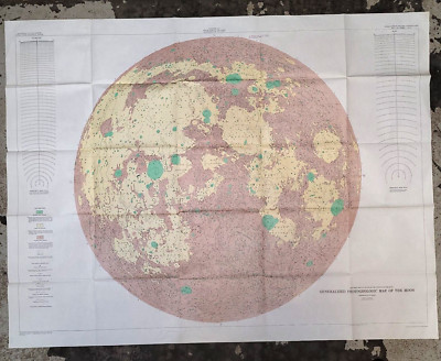USGS Photogeologic Map of the Moon Hackman Mason 1961 Apollo Era