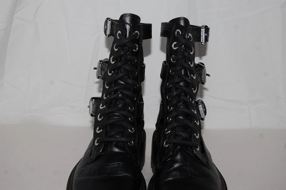 $1490❤️37/7 BOTINES AMIRI MADE ITALY NEGROS GLADIADOR CUERO COMBATE EQUITACIÓN Foto 4 de 4