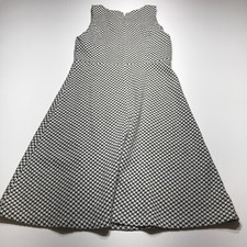 Loft Dress Womens Size 8 Sleeveless White Houndstooth Knit Back Zip Fit & Flare
