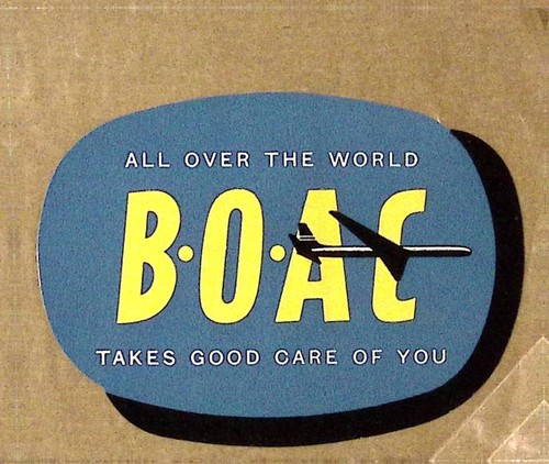 Vintage BOAC British Overseas Airways Corporation Aufkleber Gepäck Etikett 3,5" breit - Bild 3 von 3