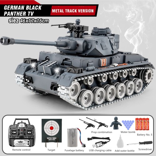 1/18 Alloy Rtr RC Tank Model 2.4ghz Remote Control Tank Metal Tracks Wheel SmoSU - Picture 21 of 22