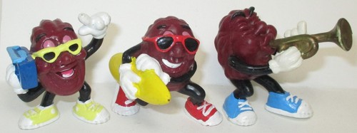 Figurine vintage anni 80 CALIFORNIA RAISINS lotto misto (di 13) batterista famiglia Hardee - Foto 6 di 10