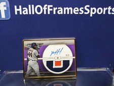 2021 TOPPS DEFINITIVE YORDAN ALVAREZ PURPLE FRAMED AUTO LETTERMAN CARD #4/5