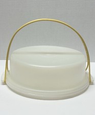 Vintage Tupperware Pie Cake Carrier 3-pc Set Complete Harvest Gold USA
