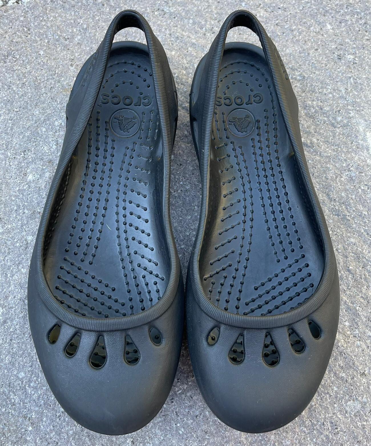 Crocs Women's Ballet Flat Black Mary Jane Slingback S… Gem