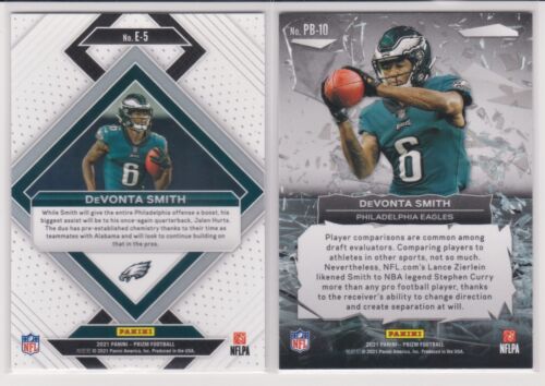 DeVonta Smith 2021 Prizm Emergent Rookie #E-5 & Prizm Break RC #PB-10! Eagles! - Picture 2 of 2