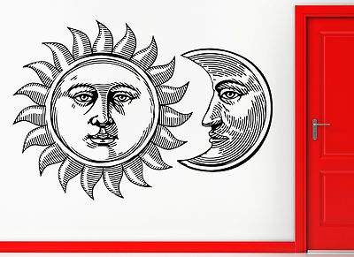 Wall Stickers Vinyl Decal Sun And Moon Tribal Gothic Cool