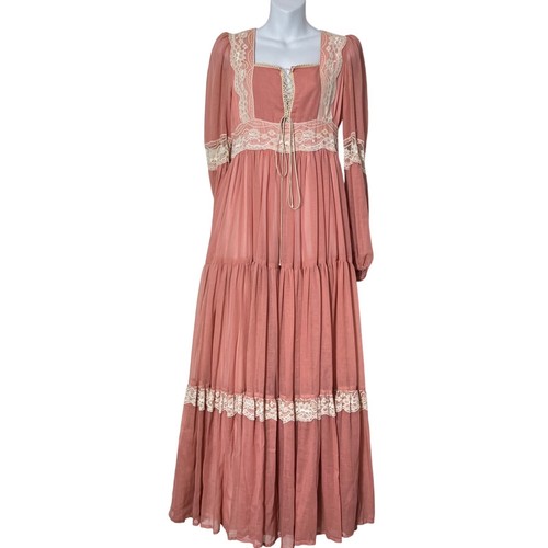 Vintage Gunne Sax Dress Lace Vintage Original Boho 70s Renaissance Sz 11