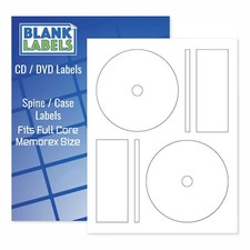 300 CD DVD Laser and Ink Jet Labels -Full Face Memorex Size 150 Sheets 