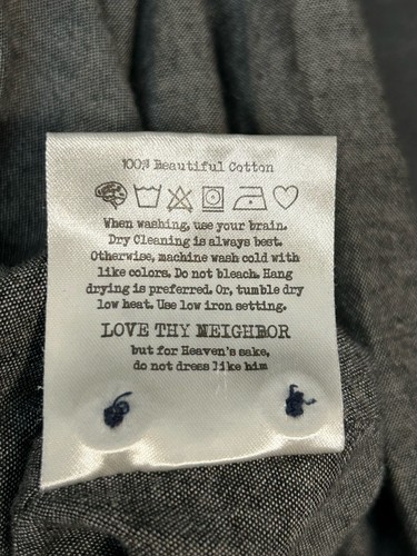 Camicia da lavoro casual Descendant of Thieves uomo taglia small grigia manica lunga - Foto 5 di 8