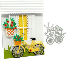 Bicycle Metal Die Cuts, Cutting Dies for Card Making Clearance, Embossing Dies f