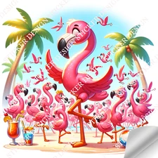 Flamingo Fiesta Sticker Design - Digital Download - Commercial Use