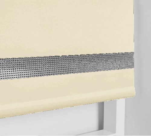 CHILD SAFE EASY FIT THERMAL BLACKOUT DIM OUT DIAMOND DIAMANTE TRIM ROLLER BLINDS - Picture 7 of 11
