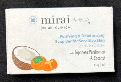 Mirai Clinical - 113g/4 oz Persimmon Soap Bar for Nonenal Odor Body Soap