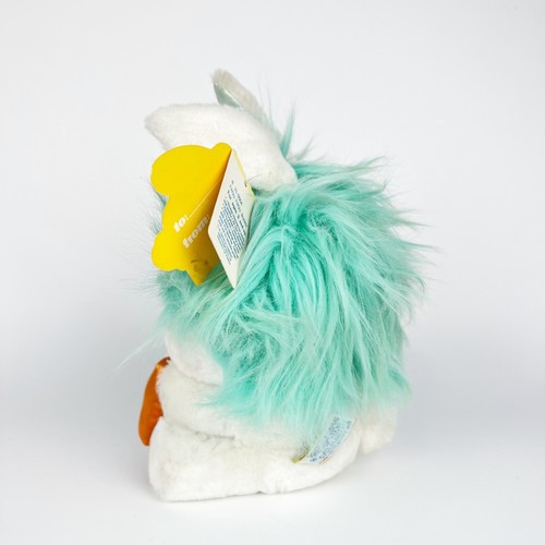 Vintage 80s Dakin Aqua Blue Green Frou Frou Plush Bunny Rabbit Carrot Tag Easter - Picture 4 of 11