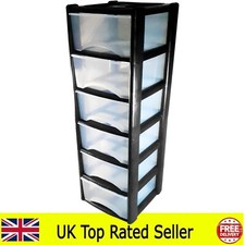 6 drawer a4+ tower plastic draw storage unit office home school strong office