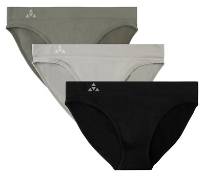 Balanced Tech Women's 3 Pack Seamless Low-Rise Bikini Panties 