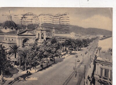 Messina Via Garibaldi Italien Postkarte Postdruck im Gesicht