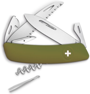 Swiza D05 Multi Tools Pocket Knife Stainless Steel Blades Green Synthetic Handle