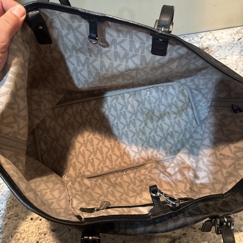 Michael Kors Tasche schwarz groß Jet Set Silber Logo - Bild 7 von 8