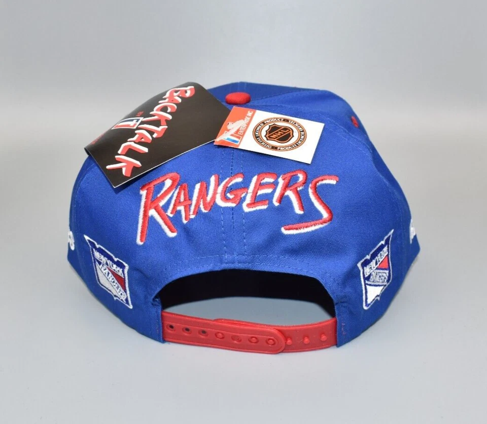 New York Rangers Vintage Twins Enterprise Back Talk Snapback Gorra Sombrero - Nuevo con Etiquetas Foto 2 de 4