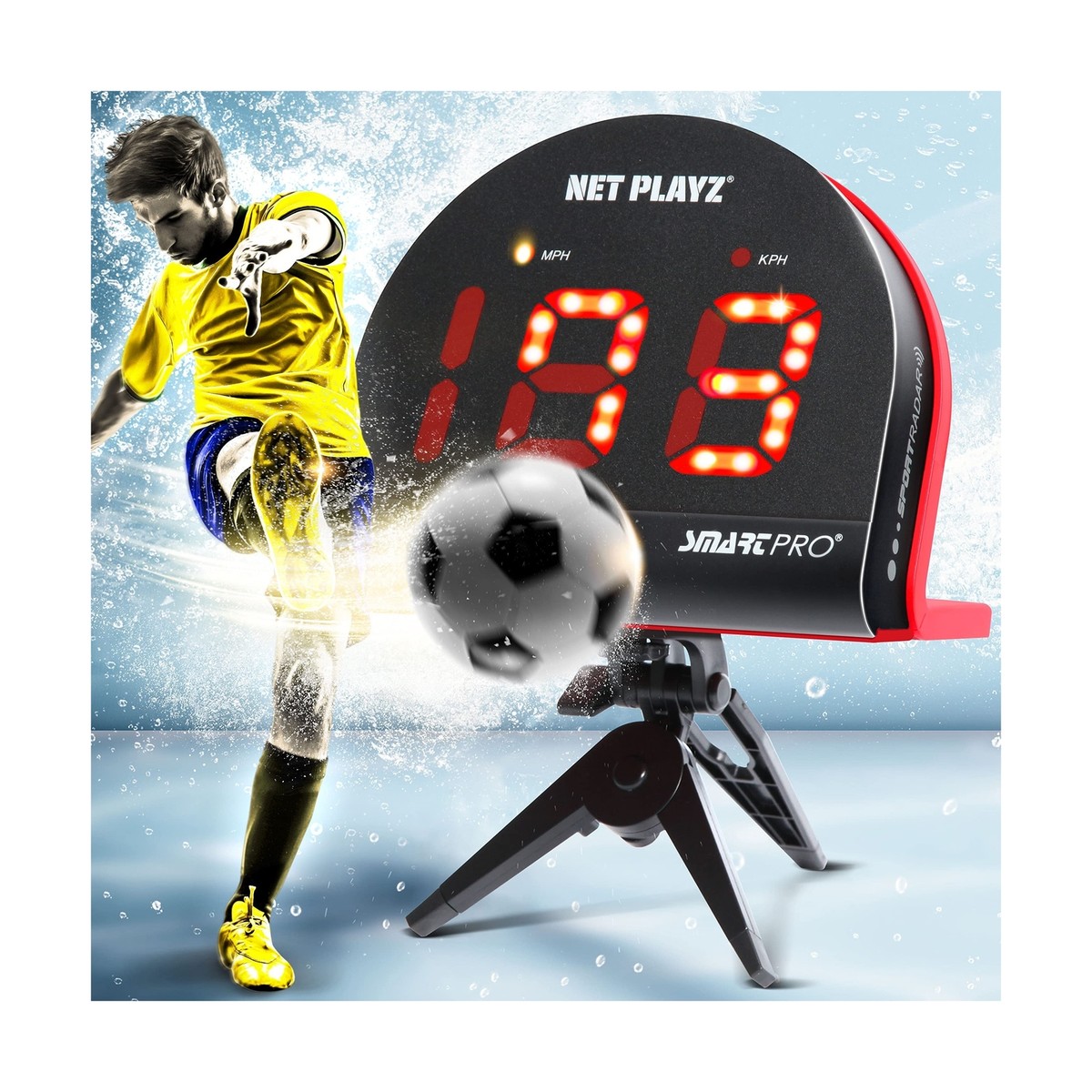 NET PLAYZ Soccer Speed Radar, Measure Shot-Power Shot Speed