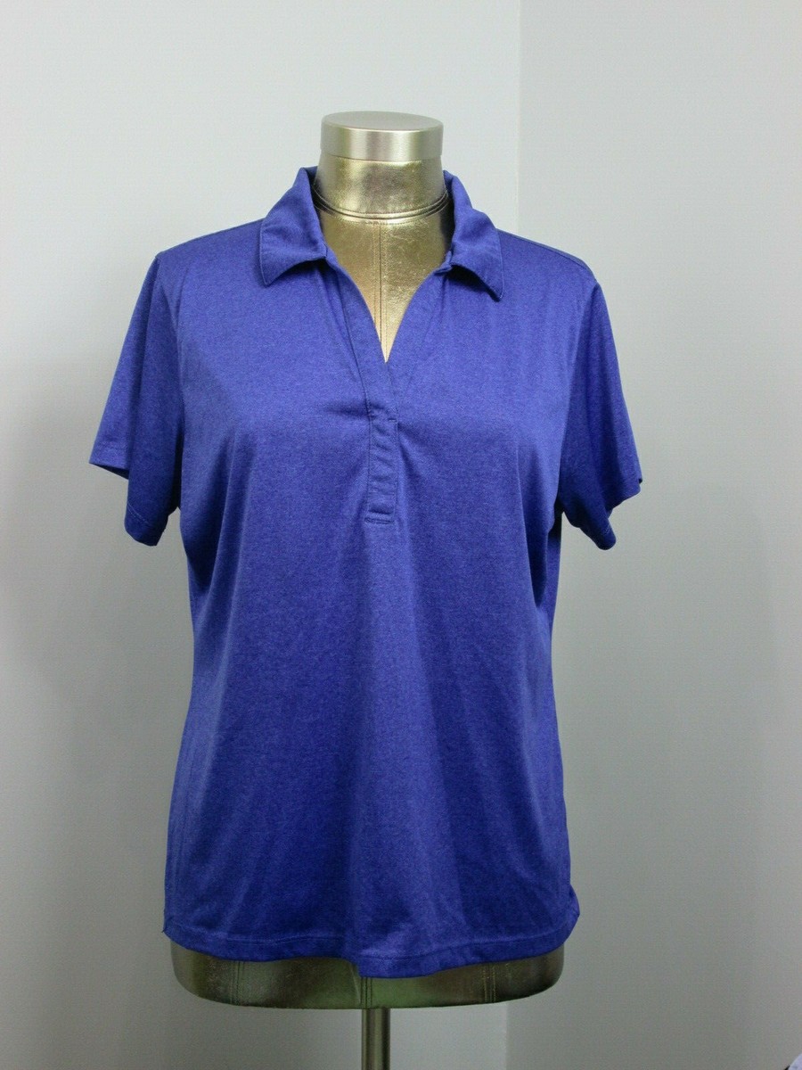 パープル Sport Tek Blue Polo Shirt Womens Size XL Chest 43 V-Neck Short