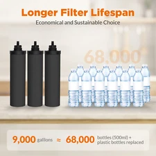 3*Replacement Filters for Berkey Gravity Water Filter,Compatible Black Elements