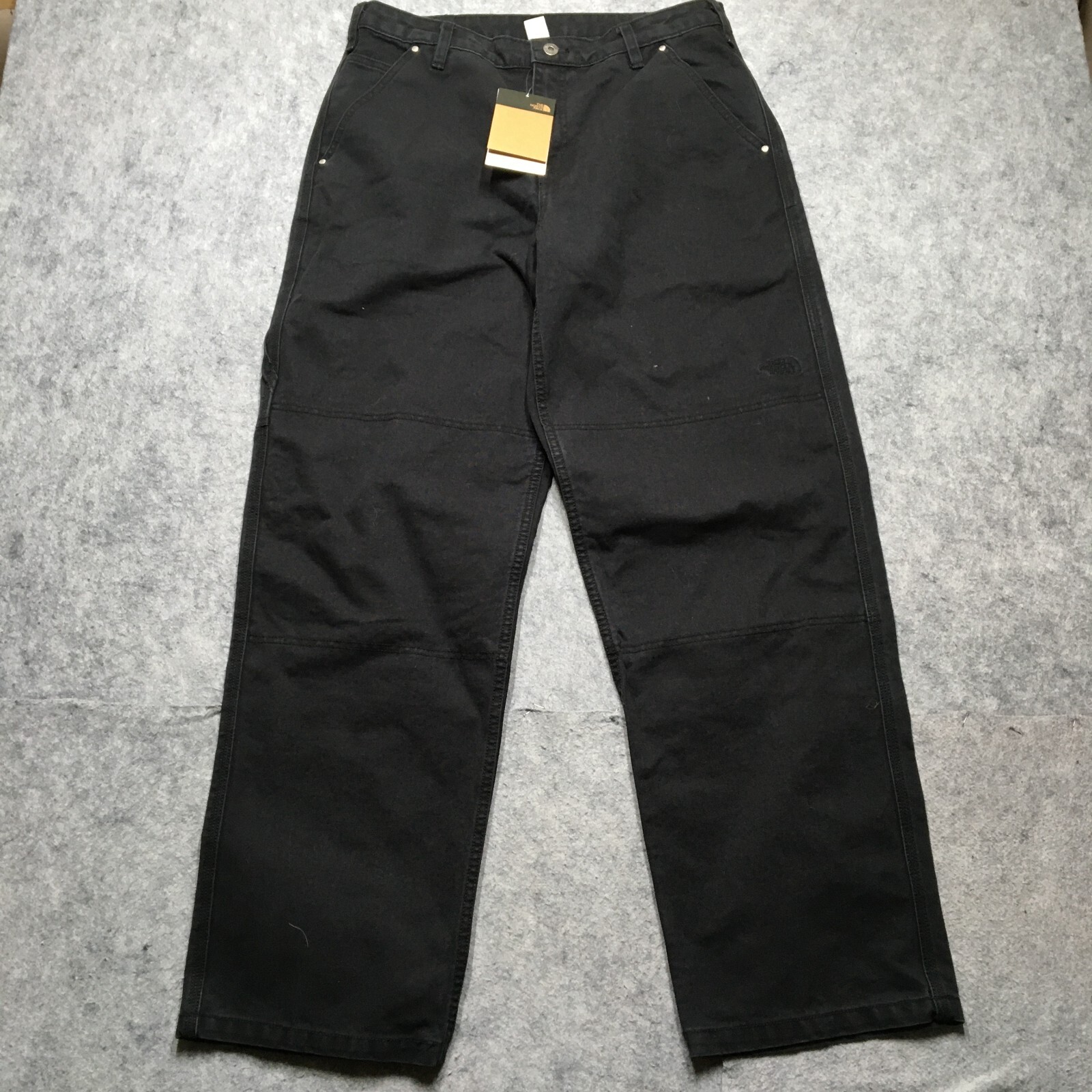 North Face Cedar Canvas Work Pants Mens 34x32 Black Riveted Heavyweight SAMPLE