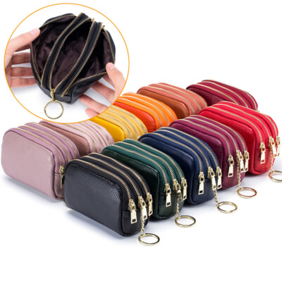 Womens Slim Zipper Wallet Leather Clutch Coin Purse Card Key Money