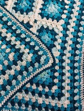 New Soft Handmade Crocheted Baby Granny Square Cradle Receiving Blanket