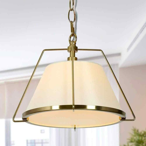 Uolfin Modern Copper Gold Pendant Light, 1-Light Brass Bowl Island Pendant Light - 第 1/7 張圖片