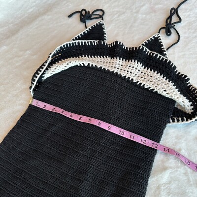 nbd crochet dress NBD Brenna Knit Lace Mini Dress with Thumbholes in Black