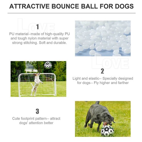 Dog Ball Interactive Soccer Toys Pet Football with Grab Tabs Tug Water Outdoor - Picture 6 of 11