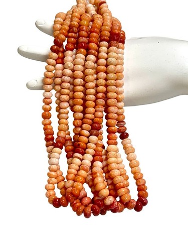 "Cuentas de ópalo ámbar especiado 8-9 mm rondelle 16"" hilo de piedras preciosas peruanas hágalo usted mismo" - Imagen 12 de 15