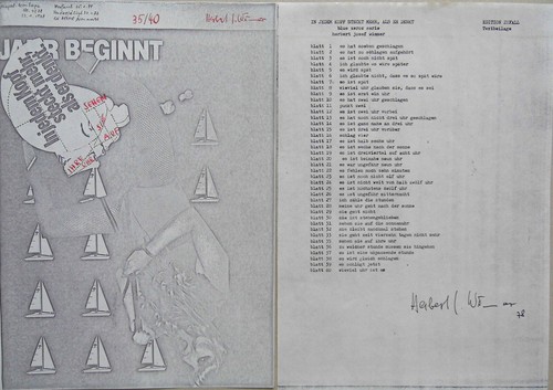 Herbert Wimmer/Edition Zufall Köln /Blueprint Collage/handsigniert/ 40 Exe.