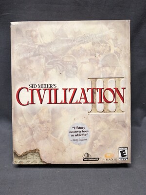 Sid Meier's Civilization 3 III  (PC, CD 2001) with Box & Manual Infogrames NEW