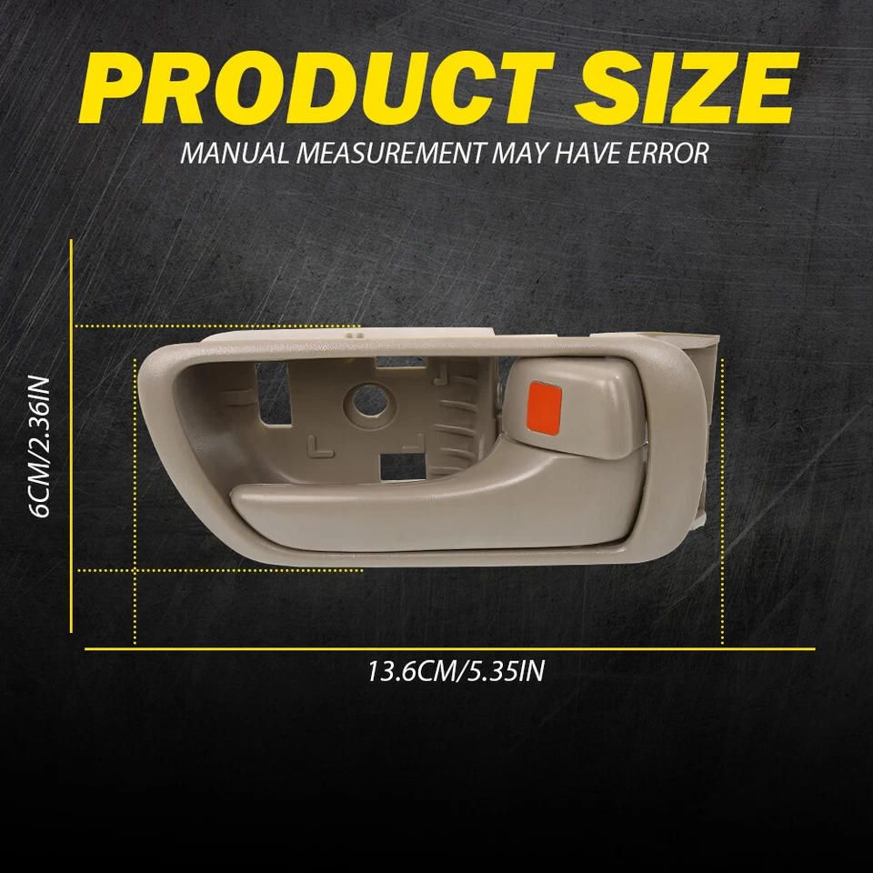 Interior Door Handle For 2002-2006 Toyota Camry Front or Rear, Right Side Beige - Image 2 of 4