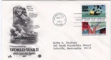 USPS FDC #2697g/b 1992 29¢ Yorktown Lost Food and Commodity Rations WWII ST2517